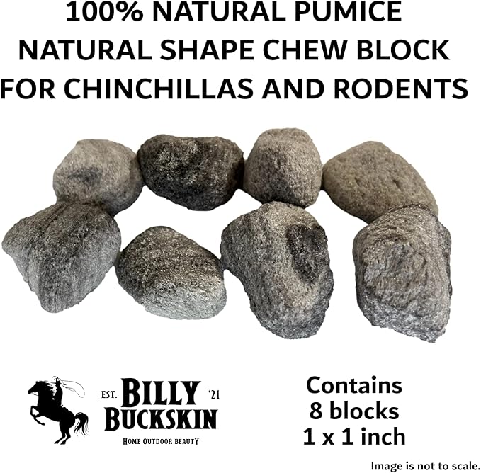 Chew Toys for Chinchilla, Lava Block Toys for Small Pet Animals like Rat, Mice, Bunny, Hamster, Degus, Gerbils, Pumice Blocks, Guinea Pig Toy, Rabbit Chew Toy by Billy Buckskin - Pack of 8-Mewly Pet