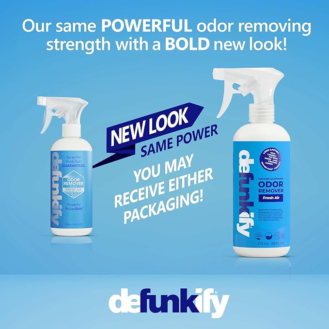 Odor Remover Spray, 16oz (2-Pack). 'Fresh Air' Essential Oil Odor Eliminator for Strong Odors on Fabric, Shoes, Activewear. 'ProvenSafe' Deodorizer for Pets, Kids & Sensitive Gear w/Ionic Silver-Mewly Pet
