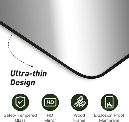 CULER Black Bathroom Wall Mirror,30 x 40 Inch Large Rectangle Vanity Modern Tempered Glass Mirror for Bedroom,Living Room,Entryway (30x40 Inch, Black)