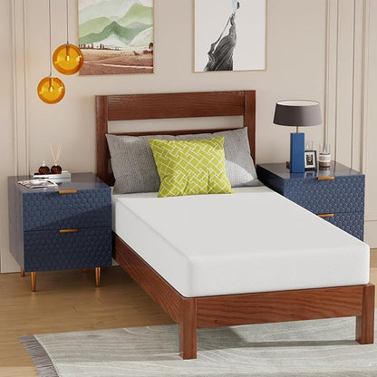 PayLessHere 8 Inch Gel Memory Foam Mattress Medium Firm Mattresses CertiPUR-US Certified Bed-in-a-Box Pressure Relieving Twin XL Size,Fiberglass Free，White