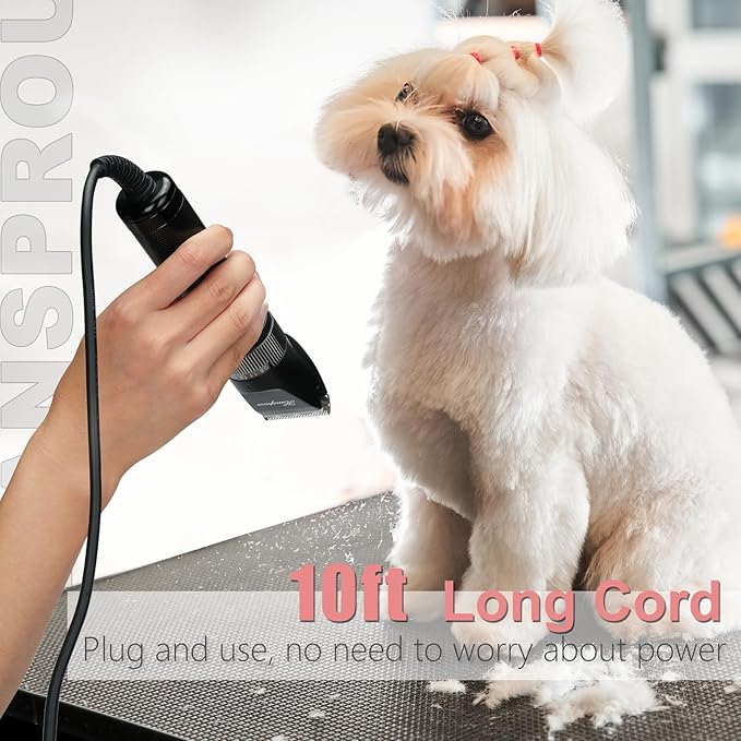 Dog Grooming Clippers, Upgraded 36V Heavy Duty Pet Clippers, Professional Dog & Cat Shaver for Thick Coat, Corded Pet Hair Trimmer with Guard Combs & Brush-Mewly Pet