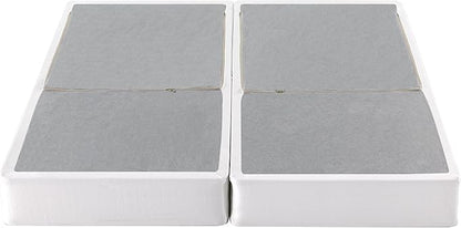 ZINUS 9 Inch Box Spring with Cover, No Assembly Mattress Foundation, Sturdy Metal Structure, Split Cal King, White
