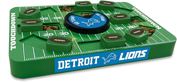 Pets First NFL Detroit Lions Large Puzzle Toy, Dog Puzzle Treat Toy, New Large Size, Interactive Dog Treat Toy, Dog Slow Feeding Toy-Mewly Pet