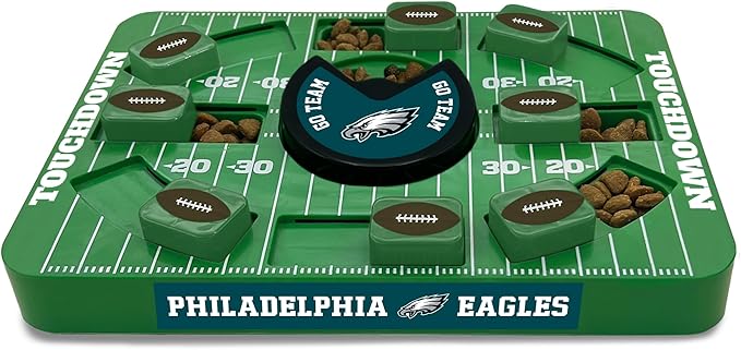 Pets First NFL Philadelphia Eagles Large Puzzle Toy, New Size, Interactive Dog Treat Puzzle, Slow Feeding Toy-Mewly Pet