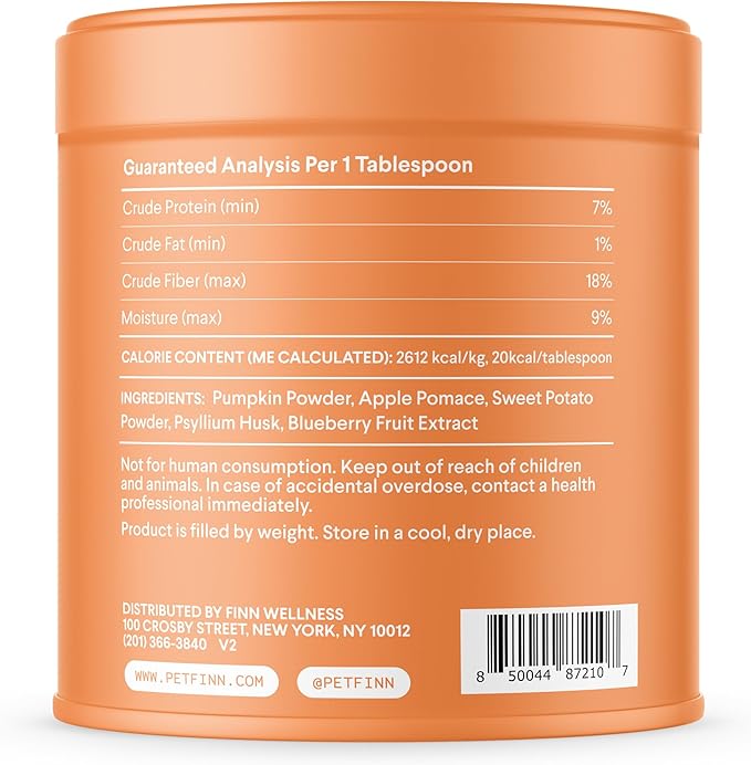 Finn Pumpkin Plus: Daily Digestive Support & Fiber-Rich Topper for Dogs | Promotes Regularity & Gut Health with Superfoods-Mewly Pet