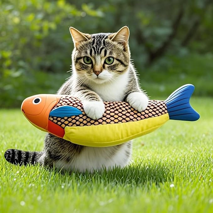 Cat Toys for Bored Indoor Adult Cats - Catnip Toys for Mental Stimulation, Interactive & Durable Kicker Toys for Solo Play, Best for Lazy or Senior Cats(Green-Mewly Pet