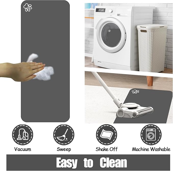 Large Pet Feeding Mat, Absorbent Quick Dry Dog Mat for Food and Water Bowl, Non Skid Cat Bowl Mat, No Stains for Pet Water Dispenser Pet Supplies for Messy Drinkers-Mewly Pet
