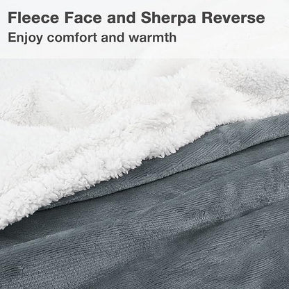 Catalonia Sherpa Wearable Blanket with Sleeves & Foot Pockets for Adult Women Men, Comfy Snuggly Wrap Sleeved Throw Blanket Robe, Gift Idea, Grey