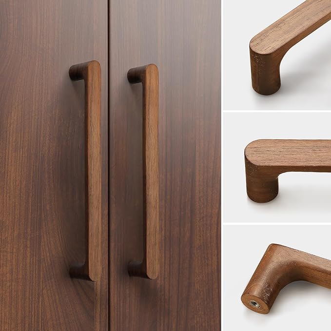 Black Round 5 in 10 pcs Wooden Drawer Pulls Handle pulls for cabinets Kitchen Cabinet Drawer pulls Cabinet Door Pull