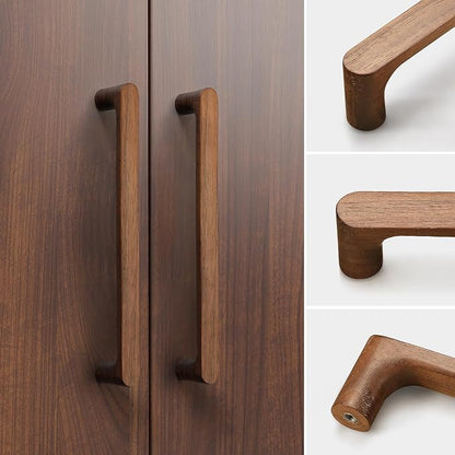 Walnut Round 5 in 4 pcs Wooden Drawer Pulls Handle pulls for cabinets Kitchen Cabinet Drawer pulls Cabinet Door Pull