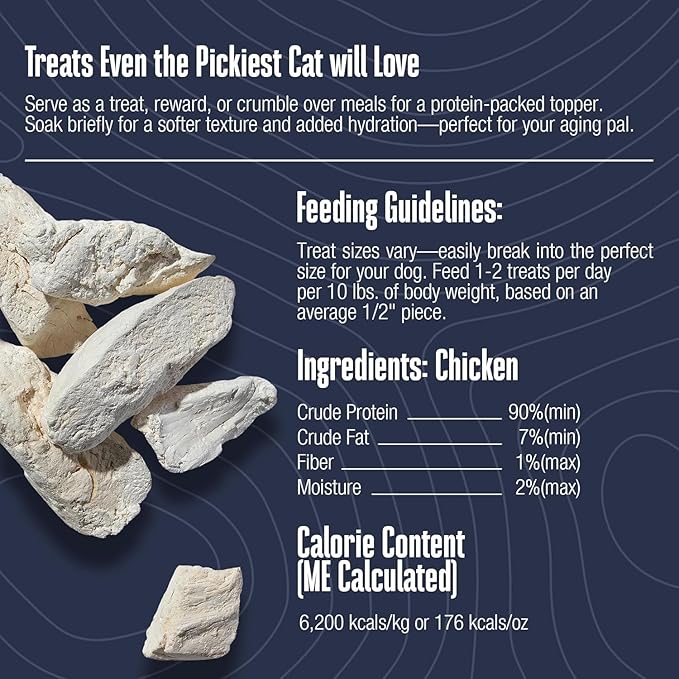 Whole Life Cat Just One Chicken Freeze Dried Cat Treats - Human Grade High Protein Food, Healthy Training Snacks, Freeze Dried Chicken Food Toppers, USA Made Natural Treats - 10 oz (Pack of 1)-Mewly Pet