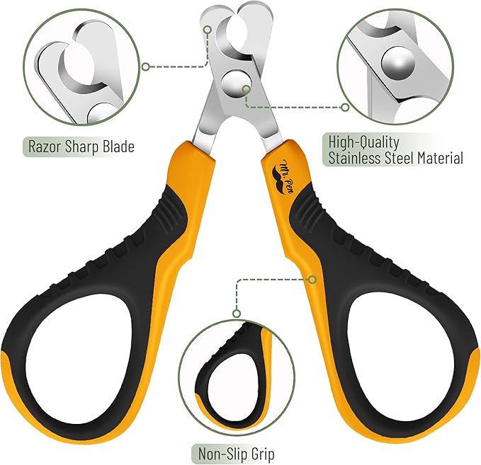 Mr. Pen Cat Nail Trimmer - Cat & Dog Nail Clippers, Claw Trimmer - Orange/Black-Mewly Pet