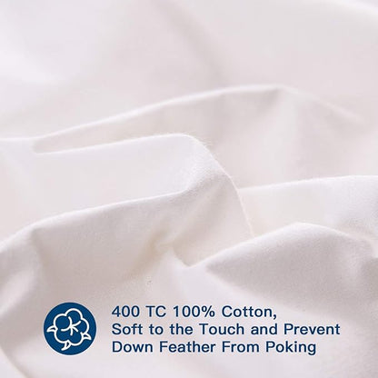 ELEMUSE King Size Extra Thick Fusion Goose Down Feather Filled Mattress Topper, Plush Fluffy Double Layer Pillowtop Mattress Pad Cover, Soft Featherbed with 8-21 Inch Deep Pocket