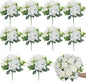 10 Bundles Artificial Peonies, Milky White Hydrangea Artificial Flowers Silk Flowers for Indoor Home Decor Bedroom Kitchen Office Wedding Table Centerpieces