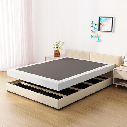 Full Size Box Spring Bed Base 6 Inch, Low Profile Metal Boxspring Full Size with Fabric Cover, 3000 Lbs Max Weight Capacity Mattress Foundation, Noise-Free, Easy Assembly