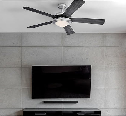 Westinghouse 7305400 Comet LED Ceiling Fan, 52 Inch, Brushed Nickel, Frosted Glass