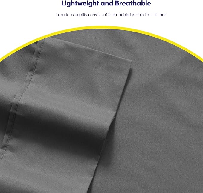 Twin Size Bed Sheets - 4 Piece 1500 Supreme Collection Fine Brushed Microfiber Deep Pocket Twin Sheet Set Bedding - 1 EXTRA PILLOW CASES, GREAT VALUE, Twin, Gray