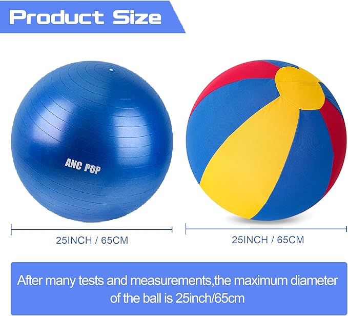 Herding Ball for Dogs Horse & Cover 25" Ball for Horses Large with Hand Pump for Play Horse Toys for Horses Stall, Red and Blue and Yellow-Mewly Pet