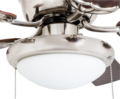 Portage Bay 50252 Hugger 52" Brushed Nickel West Hill Ceiling Fan with Bowl Light Kit