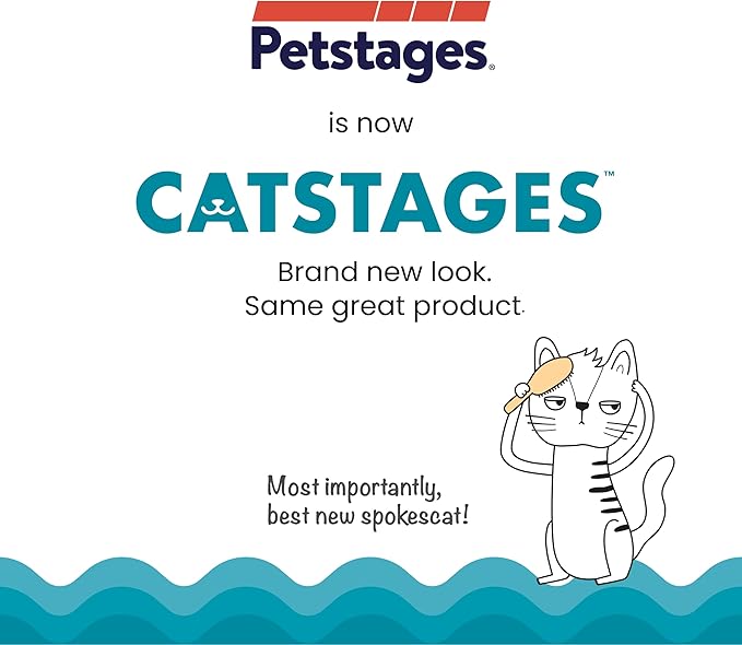 Catstages Plaque Away Pretzel Cat Toy – Interactive Catnip Dental Chew Toy to Help Clean Teeth, Fun for Play and Chewing, Orange-Mewly Pet