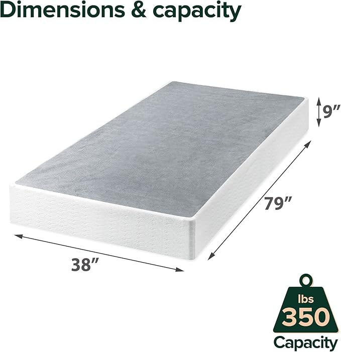 ZINUS 9 Inch Twin XL Metal Smart Box Spring with Quick Assembly, Mattress Foundation, Strong Metal Frame, Easy Assembly