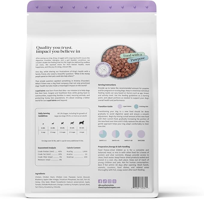 Freeze Dried Raw Dog Food - Premium Chicken Flavor with High Protein & Grain Free Dog Food for Small or Large Breeds and Picky Eaters - Versatile as Meal Topper, Pet Snack & Treats, 5 Oz-Mewly Pet