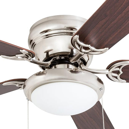 Portage Bay 50252 Hugger 52" Brushed Nickel West Hill Ceiling Fan with Bowl Light Kit