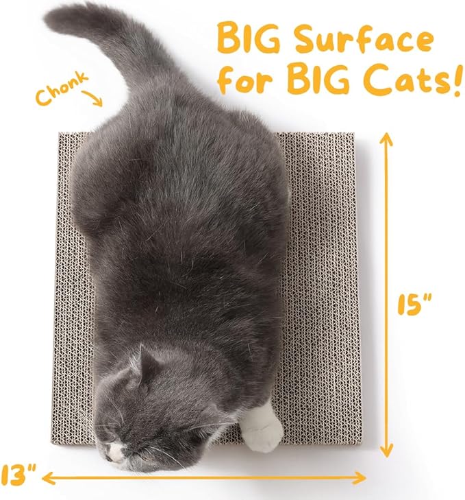 HIDE & SCRATCH Cat Scratcher Pad Pack; Cat Scratch Pad Refills for Hide & Scratch Scratcher Box (4 Count)-Mewly Pet