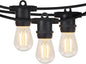 Brightech Ambience Pro 105Ft LED String Lights - 1W Commercial Grade Patio Lighting Outdoor Waterproof - Heavy Duty Dimmable Vintage Edison Porch Lights for Outside, Backyard - 34 Bulbs, Soft White