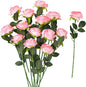 32 Pcs Light Pink Artificial Flowers Bulk, 20" Silk Gradient Blush Pink Real Touch Roses for DIY Wedding Bridal Bouquets, Centerpieces, Home Decor