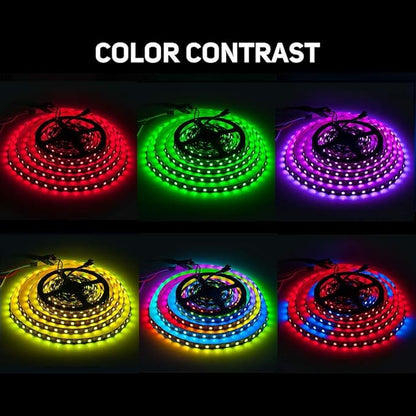 SEZO WS2812B LED Strip Light 3.3FT/1M 144LEDs/m Individually Addressable Programmable 5050SMD Digital RGB Alloy Wires Flexible Dream Color IP30 Non-Waterproof PCB Black DC5V