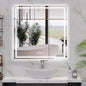 36''x36'' Lighted Mirrors for Bathroom Wall Backlit + Front Lit, Rectangular LED Bathroom Mirror Frameless with Lights Anti Fog, Dimmable, 3 Colors,Tempered Glass, Shatter-Proof