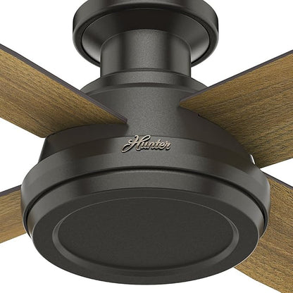 Hunter Fan Company 59249 Dempsey 52 inch Ceiling Fan with Light and Remote, Low Profile Indoor, Noble Bronze Finish