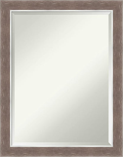 Amanti Art Brown Bathroom Mirror for Over Sink, 27x21 Noble Mocha Rectangle Vanity Mirror, Medium Casual Frame, Hangs Horizonally and Vertically, Bathroom Wall Decor, Beveled Edge