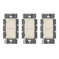 Lutron Caseta Original Smart Light Switch (Lutron Smart Hub Required), for Home, LED Lights, and Fans, 6 Amp, Single-Pole/3-Way, Neutral Required, PD-6ANS-LA, Almond, 3 Pack