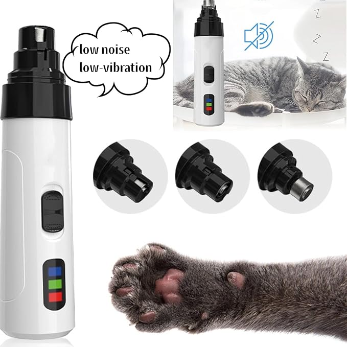 Silent Groom Pro Nail Grinder, 2025 New Electric Dog Nail Trimmer, Pet Nail Grinder for Dogs Cats, Rechargeable Dog Nail Clippers, Pet Paws Grooming & Smoothing Tool-Mewly Pet