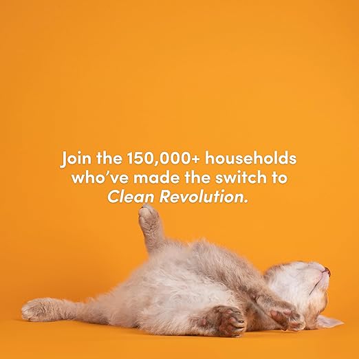 Clean Revolution Cat Litter Deodorizer Spray – 18oz, Probiotic Odor Elimination with DustLock™, Fragrance-Free, Extends Litter Life, Non-Toxic, Safe for All Cats, Made in USA-Mewly Pet