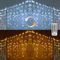 Toodour Christmas Icicle Lights Outdoor, 2 in 1 White & Warm White Color Changing Icicle Lights with 60 Drops, 29.5ft 360 LED Christmas Light Fairy Twinkle Light for Wedding Home Outdoor Xmas Decor