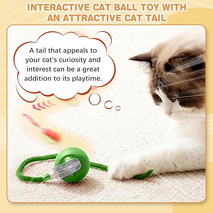 Interactive Cat Toys for Indoor Cats, Rechargeable 360° Automatic Moving Cat Toy for Bored Indoor Adult Cats, 2025 Upgraded Chase Motion Activated Kitten Toys - Green-Mewly Pet