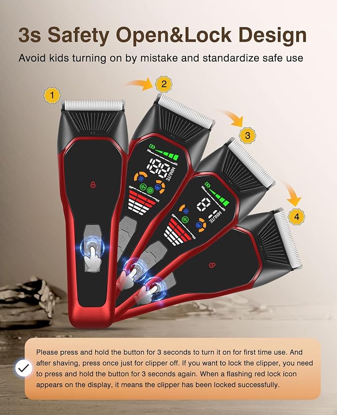 Wide Blade Dog Cat Clippers - Professional Cordless Grooming Tools for Thick Coats - Low Noise Pet Hair Trimmer Kit-Mewly Pet