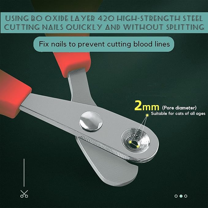 Trumoon Easy Cat Claw Trimmers with Circular Guard- Avoid Over Cutting Meow Nail Clippers for Cats Who Like to Struggle - Professional Grooming Tool for Kitten Cat-Mewly Pet