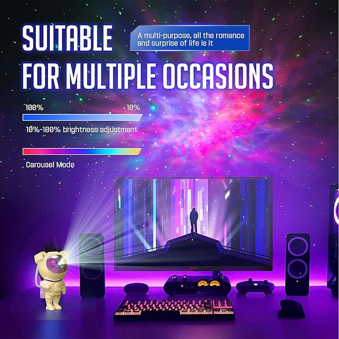 Astronaut Galaxy Projector Space Light – Star Projector Galaxy Light with Remote, Starry Sky Spaceman Lamp Bedroom Room Decor for Kids, Nebula Night Lamp for Christmas & Birthdays & Children's Day