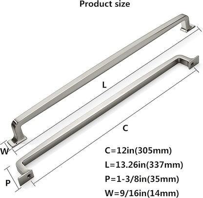 kHTumeWare 6 Pack 12 Inch Cabinet Handles - Brushed Satin Nickel Pulls for Cabinets & Drawer