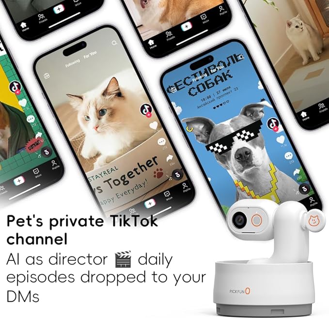 AI Dog Camera, Smart Security Camera Indoor with Phone App [Pet Recognition, Daily Activity Analysis & Motion Tracking] Cat Cam 5MP HD, 360° View, 2-Way Audio, Night Vision, 5G WiFi-Mewly Pet