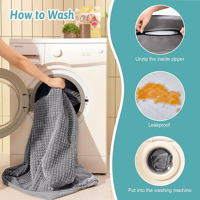 Orthopedic Dog Bed for Large Dog, Pet Couch for Medium Dog Cat, Big Supportive Foam Bolster Sofa with Waterproof Lining Cover, Anti-Slip, Comfort, Washable, 36x27x7.5 in, U Shape, Grey-Mewly Pet