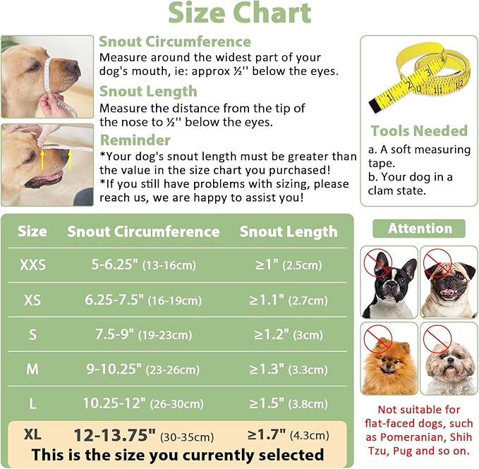 Mayerzon Dog Muzzle with Hook and Loop for Large Medium Small Dogs, Patented Soft Mesh Beagle Labrador Puppy Muzzles for Biting Chewing Grooming, Breathable, Adjustable, Allows Panting Drinking-Mewly Pet