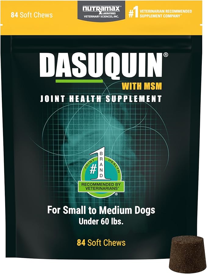 Nutramax Laboratories Dasuquin with MSM Soft Chews Small/Medium Dog 84 Count, brown-Mewly Pet