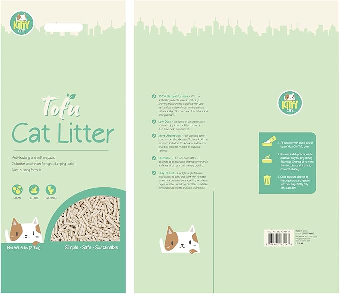 Kitty City Tofu Litter 6LB-Mewly Pet