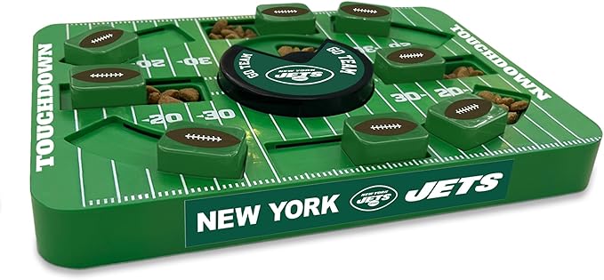 Pets First NFL New York Jets Large Puzzle Toy, Dog Puzzle Treat Toy, New Large Size, Interactive Dog Treat Toy, Dog Slow Feeding Toy-Mewly Pet
