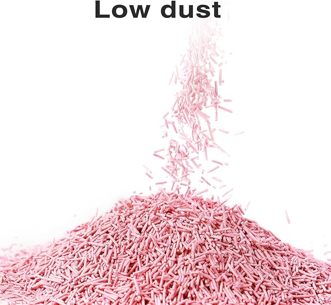 Cat Litter 12LB/2 Packs Dust-Free Clumping Tofu Cat Litter Quickly Absorb Odors Toilet Can Flush Into The Toilet Pure Natural tofu cat Litter (Peach)-Mewly Pet